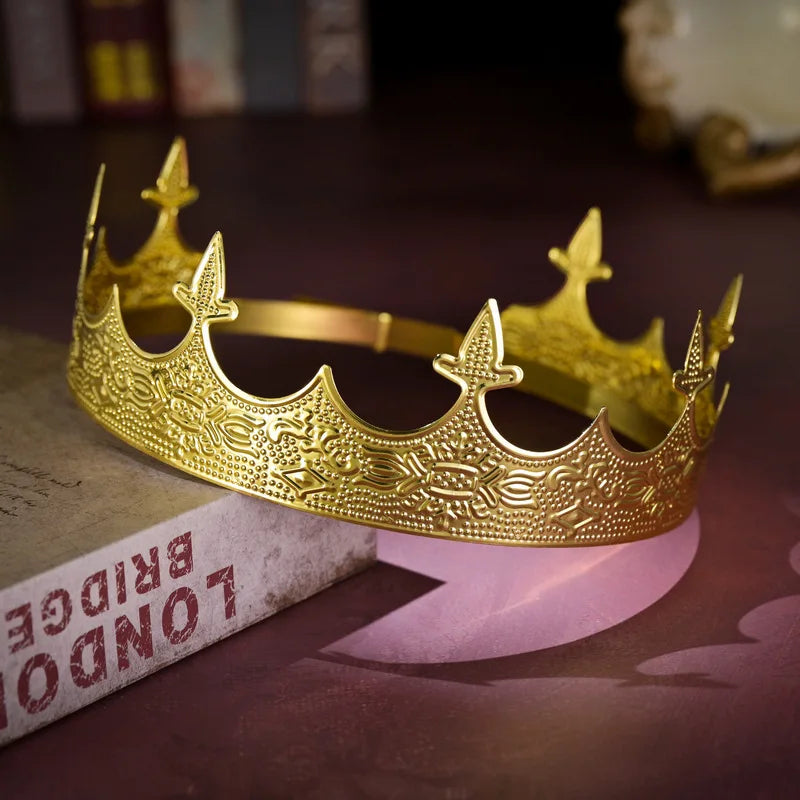 KMVEXO King Crown for Men - Royal Men's Crown Prince Tiara for Wedding Birthday Prom Party Halloween Decorations Jewelry