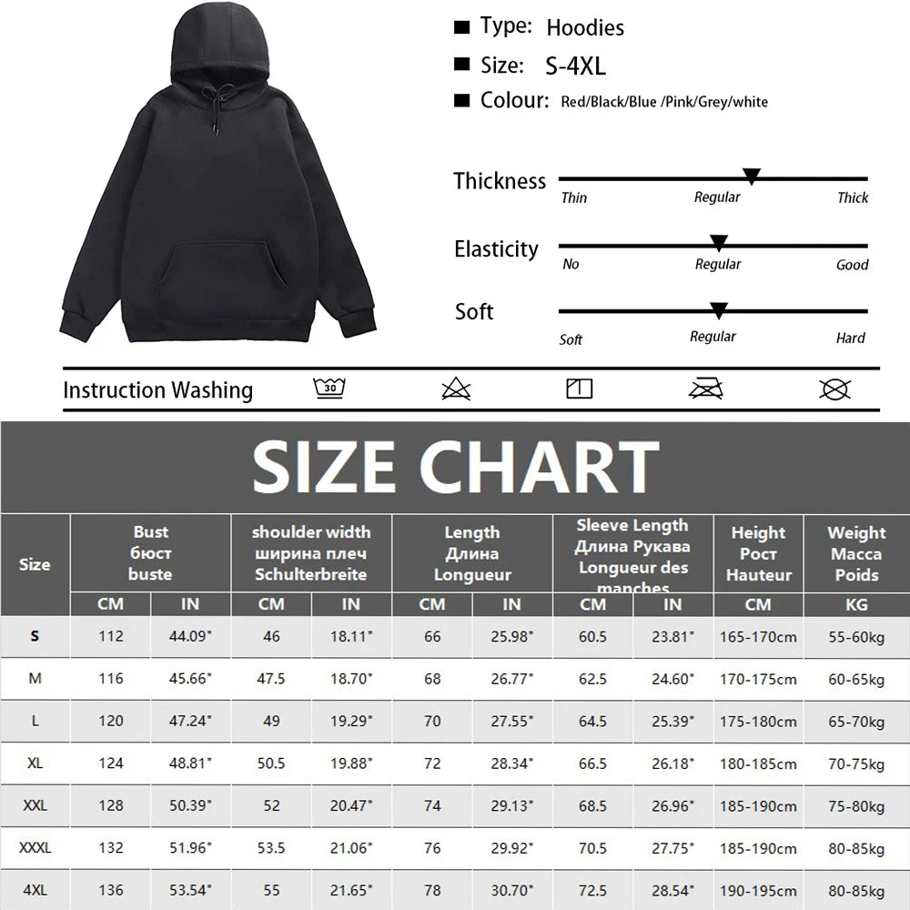 Spring Autumn Men Casual Hoodies Solid Color Fleece Warm Sweatshirts Oversize Male Tops Fashion Hoodie Pullover Multiple Colour