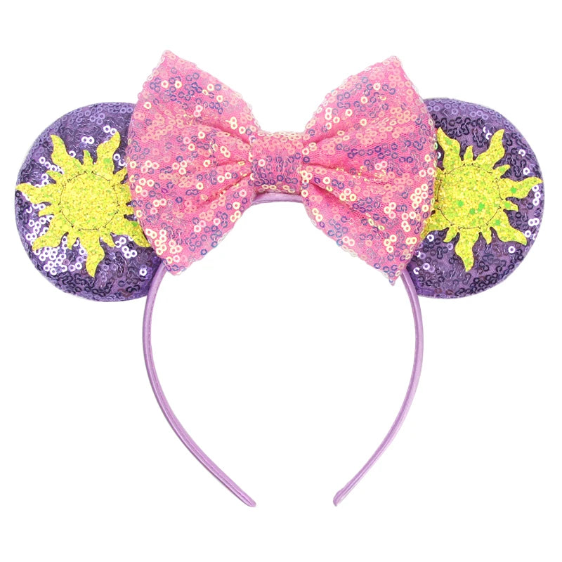 2025 New Halloween Mickey Mouse Ears Headbands Sequins Hair Bow Women Festival Party Cosplay Hairband Gift Kids Hair Accessories