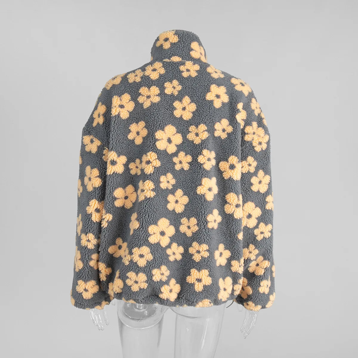 Talenza Fashion Print Pullover Contrast Oversized Zipper Knit Long-Sleeve Top Casual Warm Office Wear Vintage Women Sweatshirts