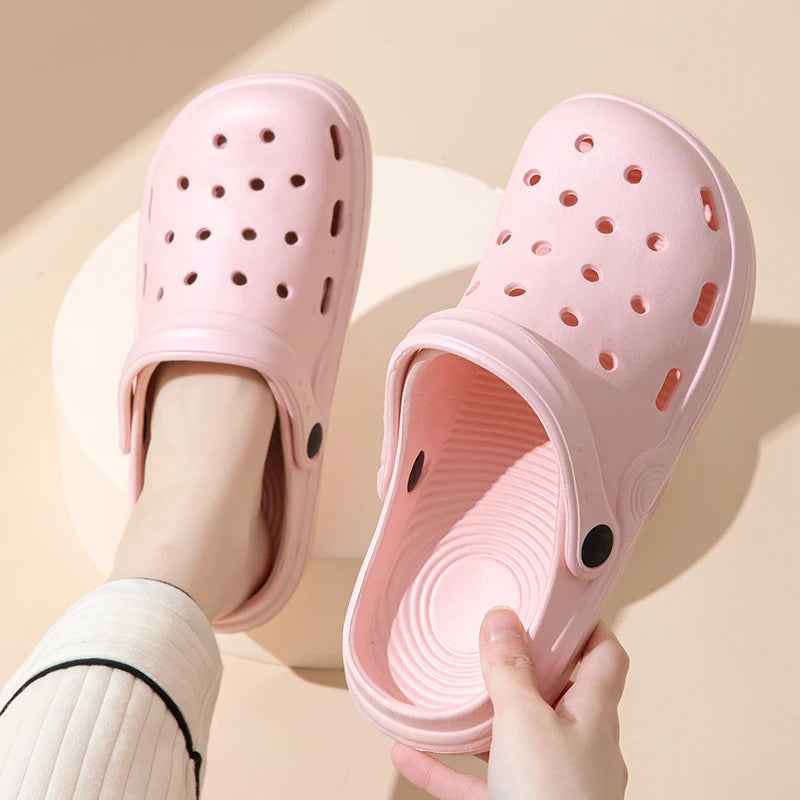 Women Summer Beach Sandals Casual Garden Clogs Outdoor Closed Toe Sandals for Men Couples Non Slip House Shower Slippers