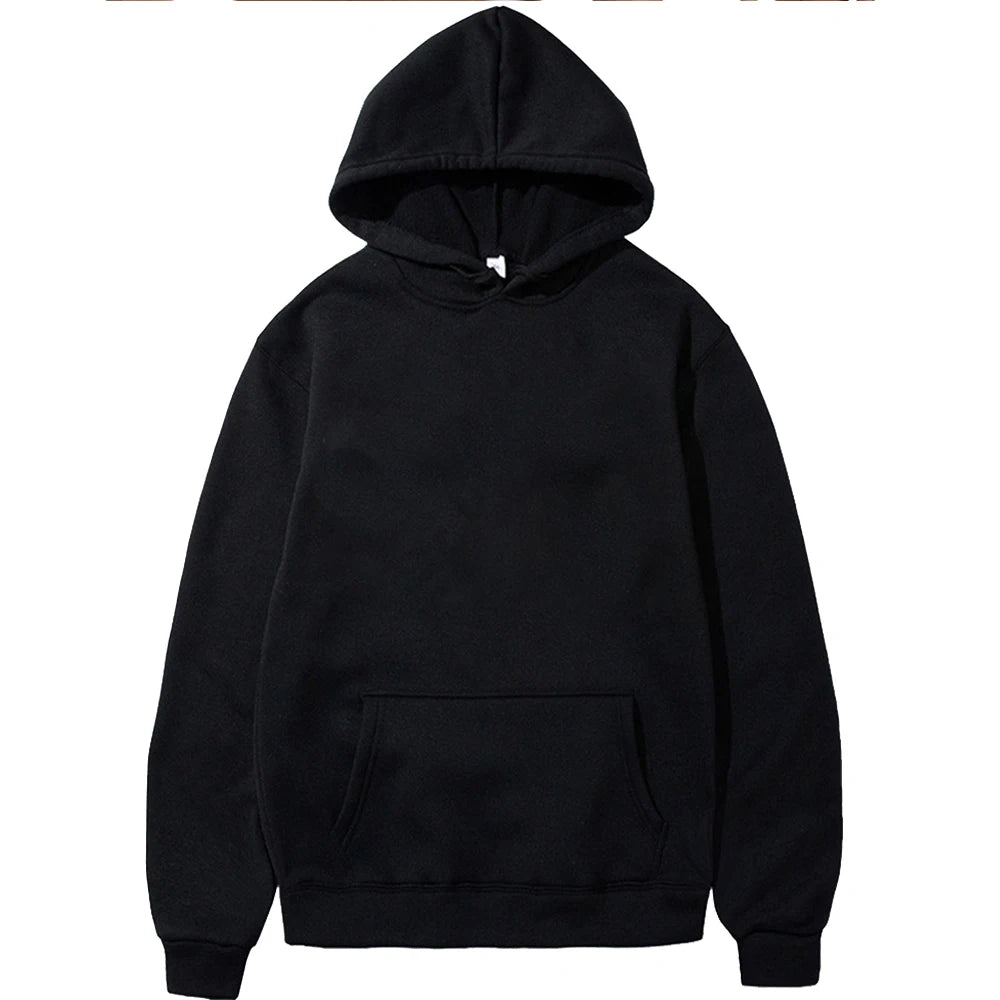 Spring Autumn Men Casual Hoodies Solid Color Fleece Warm Sweatshirts Oversize Male Tops Fashion Hoodie Pullover Multiple Colour