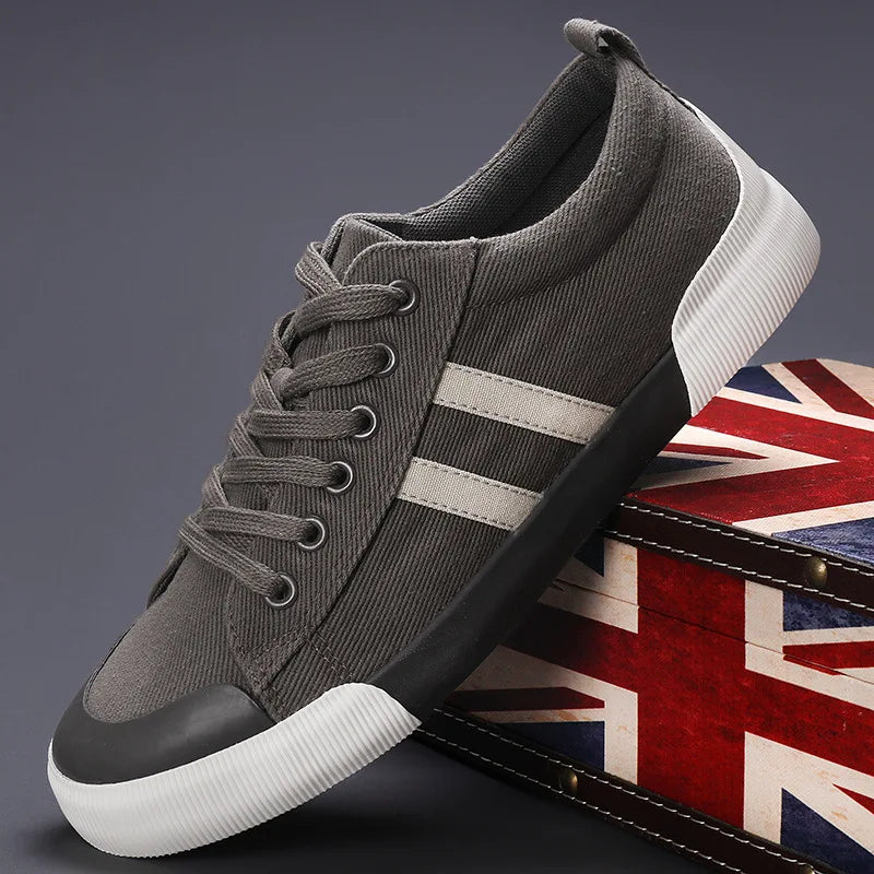 2025 Men's Shoes Breathable Men's Canvas Shoes Fashion Versatile Lace Up Skateboarding Shoe for Men Lightweight Casual Sneakers