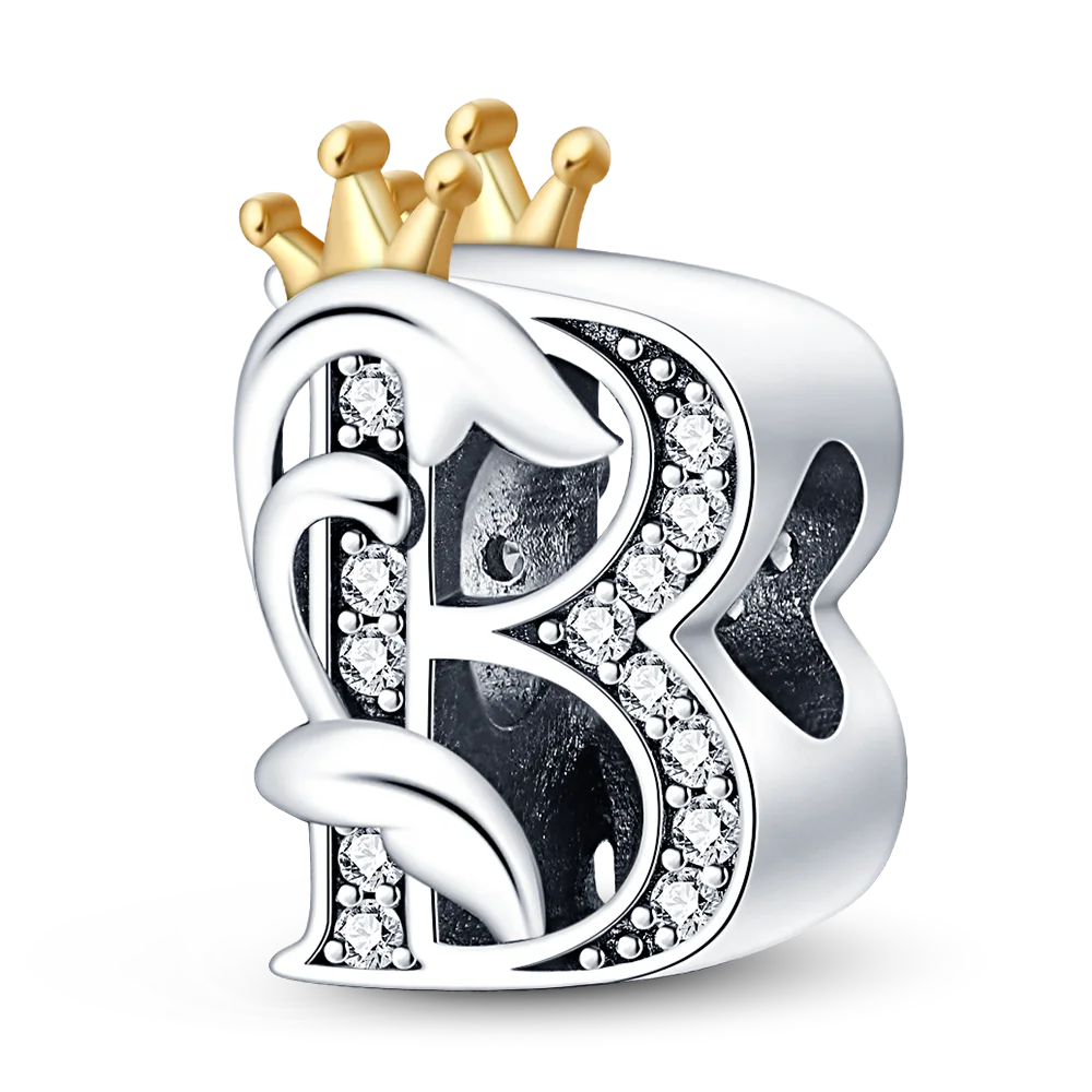 Fit Qikaola 925 Original Bracelets Charms Classic Crown 26 Letters Alphabet Charms Beads For Women Fine DIY Wedding Jewelry Gift