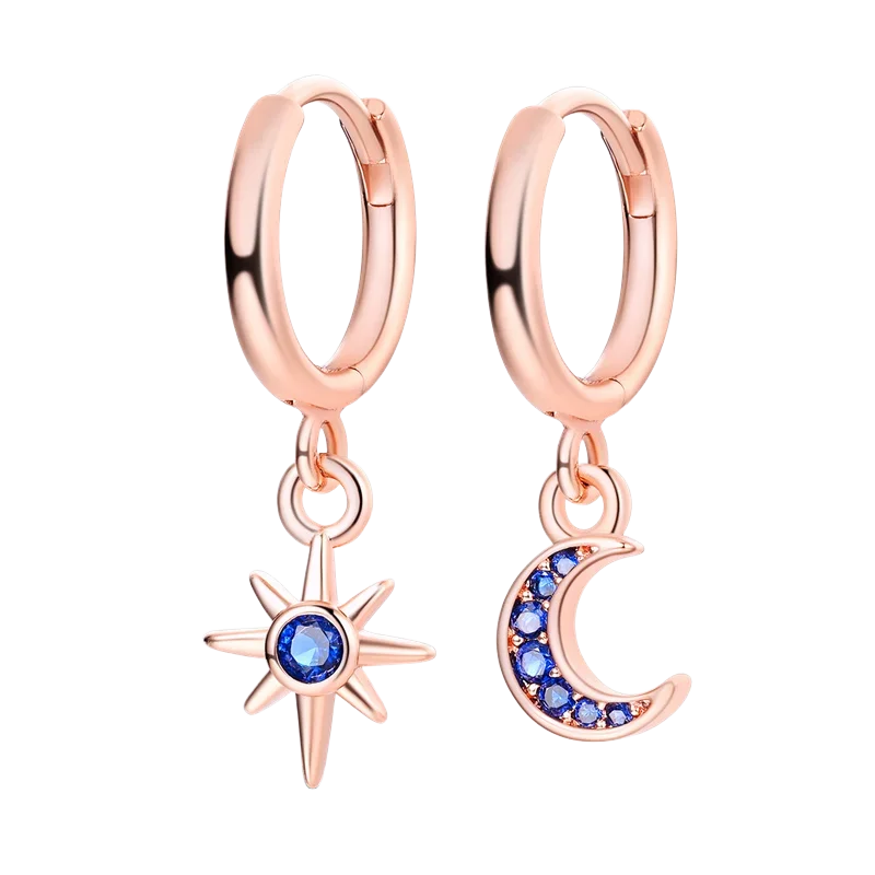Sparkling Colorful Hoop Earrings 925 Sterling Silver Hypoallergenic Jewelry Embellished With Zircon Elegant Luxury Style Female
