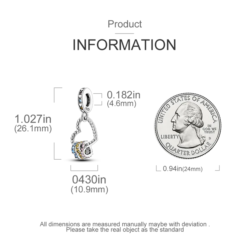 Original 925 Sterling Silver Love Heart Family Charm Beads Pendant Fit Bracelet Charm Women DIY Jewelry Gift