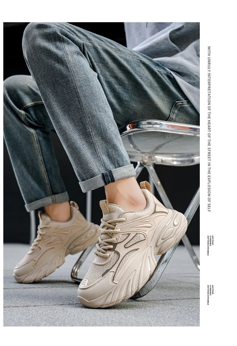 Men's light breathable casual sports shoes four seasons new soft sole anti-slip fashion outdoor running shoes students sneakers