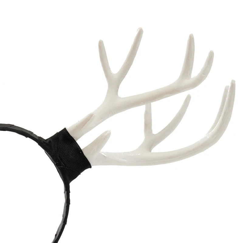 Women’s Antler Headband Vintage Retro Demon Horn Devil Hairband Gothic Lolita Halloween Cosplay Headwear Prop