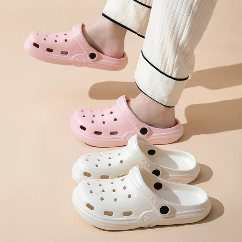 Women Summer Beach Sandals Casual Garden Clogs Outdoor Closed Toe Sandals for Men Couples Non Slip House Shower Slippers