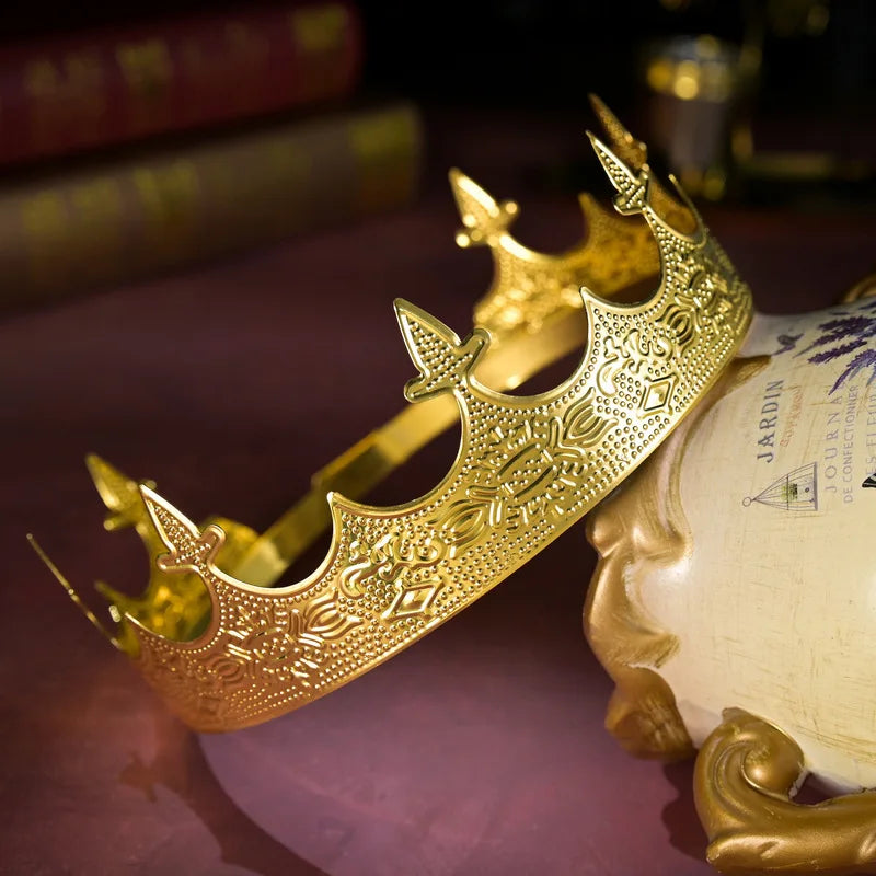 KMVEXO King Crown for Men - Royal Men's Crown Prince Tiara for Wedding Birthday Prom Party Halloween Decorations Jewelry