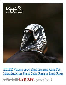 BEIER Wholesale Classic Garden Flower Skull Ring For Man Stainless Steel Man's Punk Style Jewelry BR8-071 US Size Halloween Gift