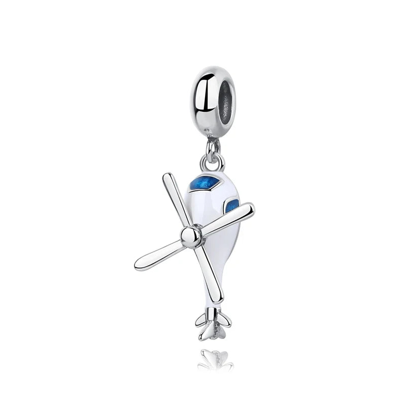 Original 925 Sterling Silver Charms Camera Suitcase London Bus Love Heart Beads Fit Bracelets Necklaces DIY Jewelry Women