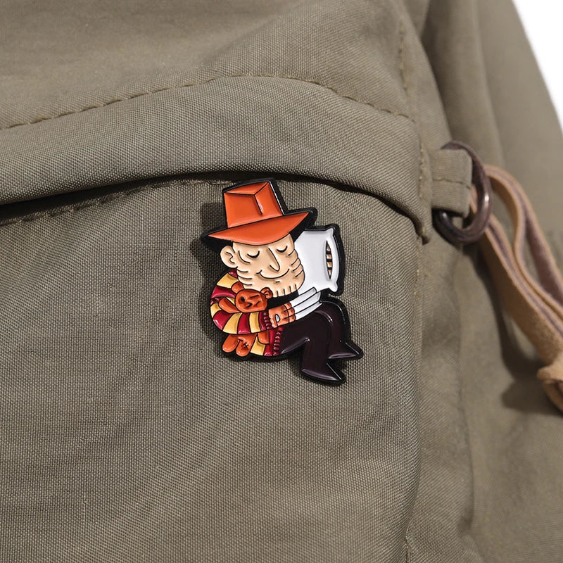 Halloween Horror Brooch Enamel Pins Custom Masked killer Brooches Lapel Badges Funny Jewelry Gift for Friends