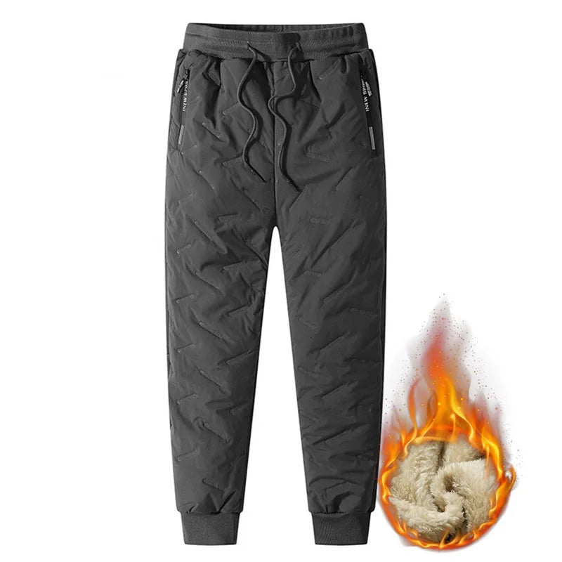 Clearance_Winter Sweatwear Men Plush Thick Fleece Sweatpant Lambswool Thermal Trousers Casual Pants Waterproof Windproof Warm Co