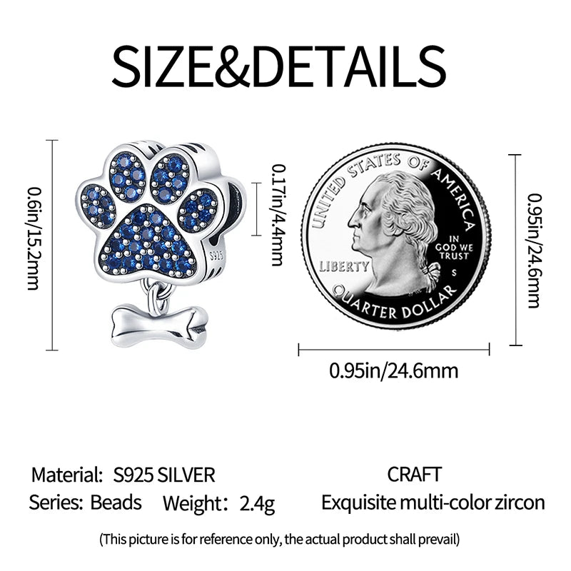 New 925 Sterling Silver Charms Fit 3mm Original Bracelets Cat Dog Beads Fine DIY Jewelry Making Women Party Gifts