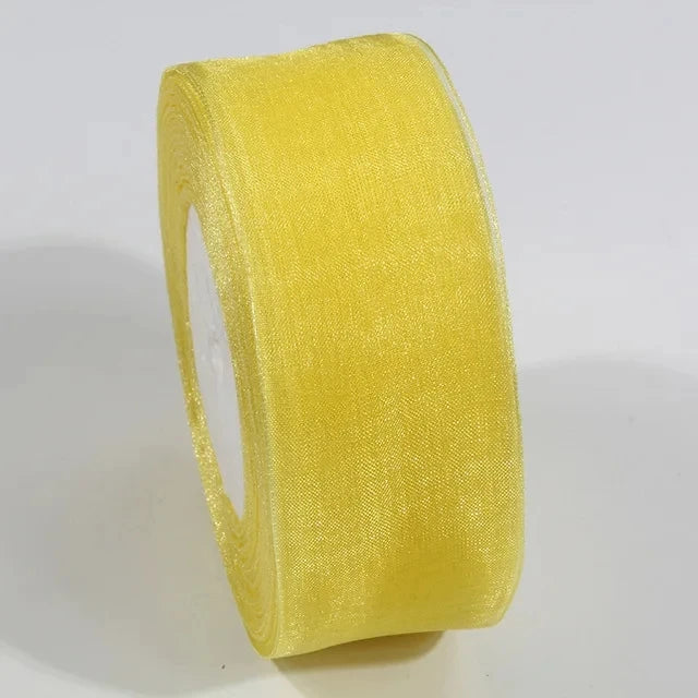 50 Yards Sheer Chiffon Ribbon Organza Lace Ribbons For DIY Crafts Christmas Halloween Wedding Decoration Gift Wrapping Fabric