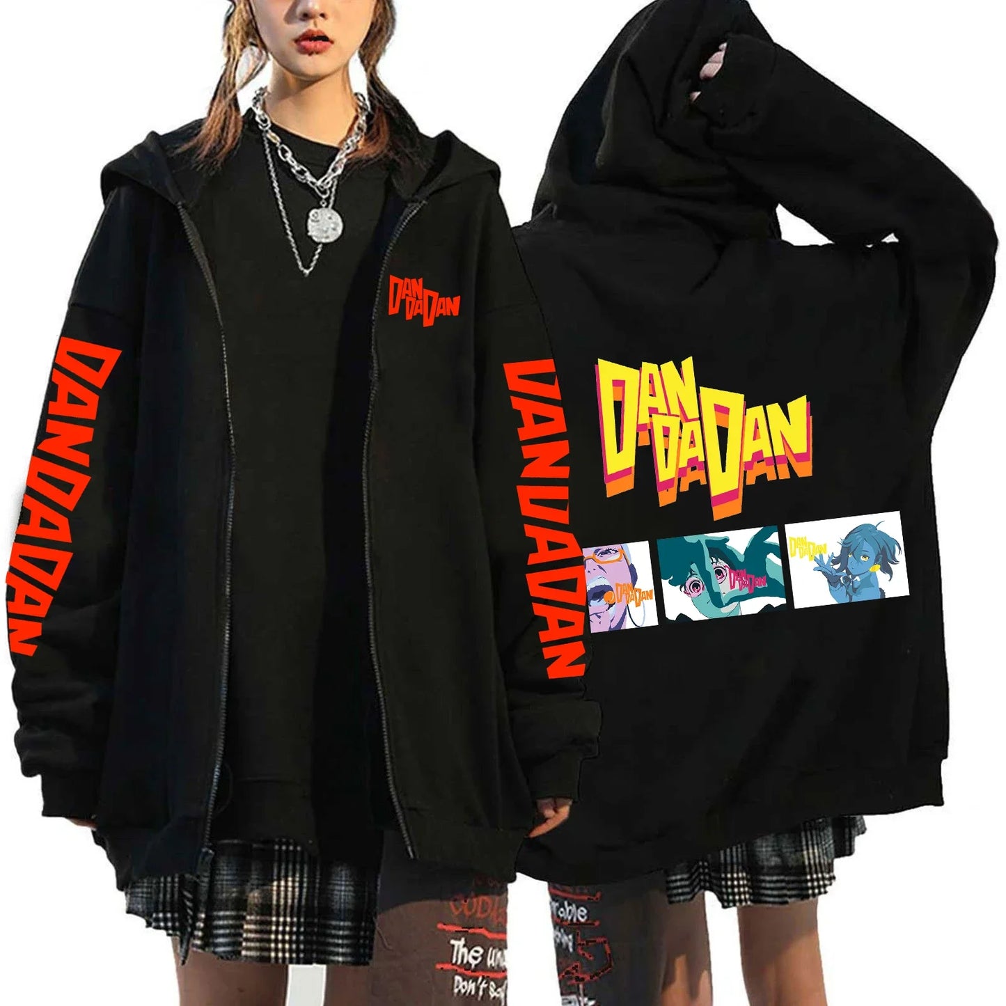 DANDADAN New Printed Japanese Anime Zipper Hoodie Women Men Casual Fashion Harajuku Jacket Coat Fleece Long Sleeve Sweatshirts