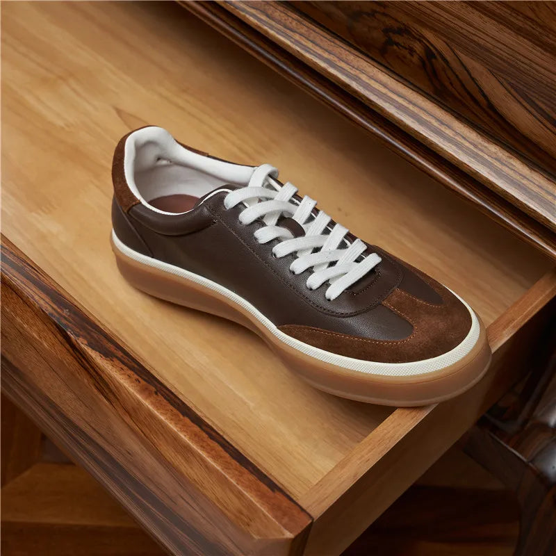 Men's Tenis Masculino Shoes Men's Leather Skate Shoes Men Fashion Casual Walking Shoes Classic Flats Men Lace-Up Mens Sneakers