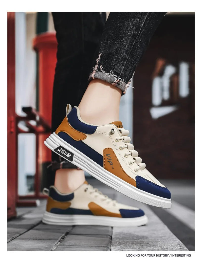 2025 Spring and Autumn New Men's Shoes Leather Low Cut Fashion Trendy Running Sports Men's Casual Trendy Shoes