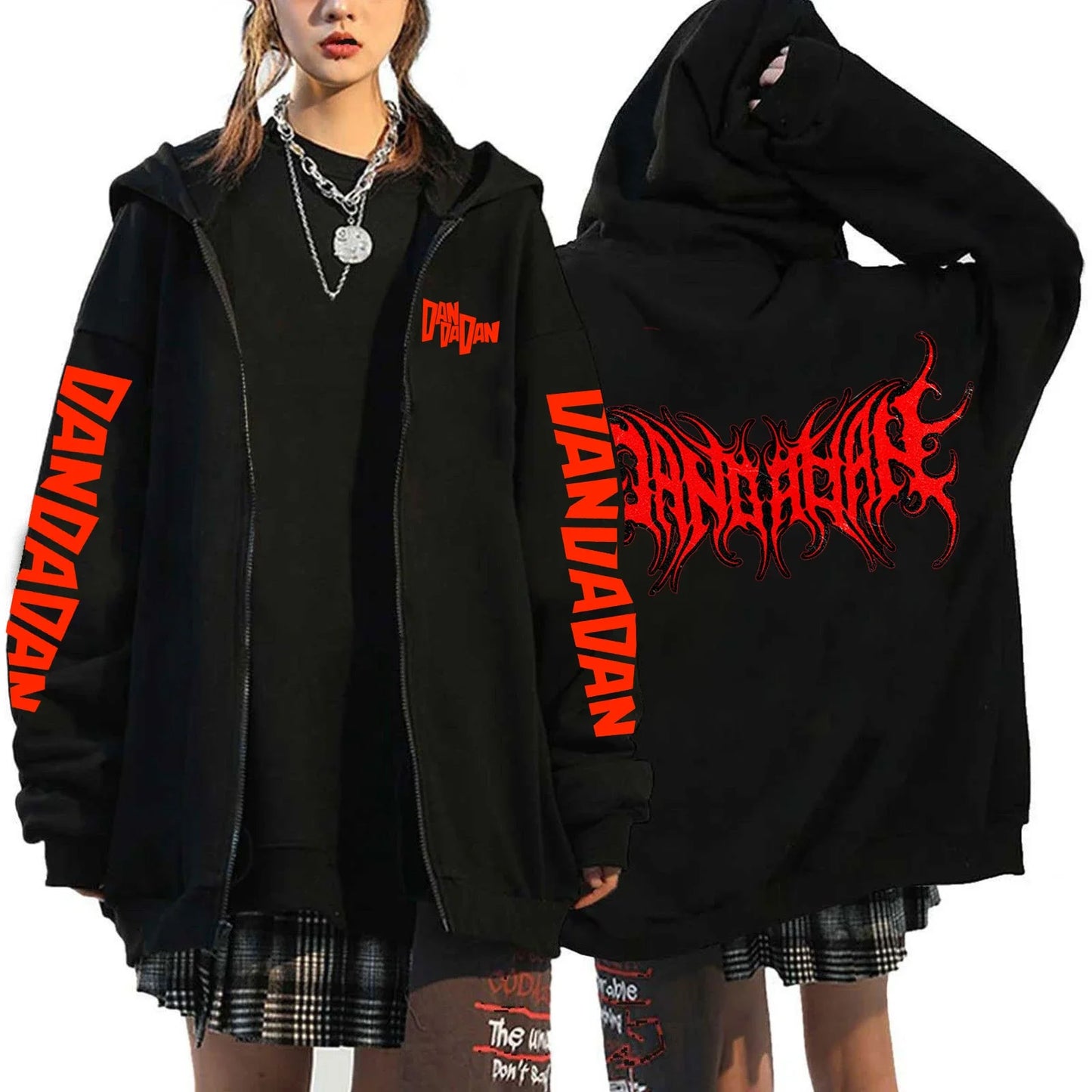 DANDADAN New Printed Japanese Anime Zipper Hoodie Women Men Casual Fashion Harajuku Jacket Coat Fleece Long Sleeve Sweatshirts