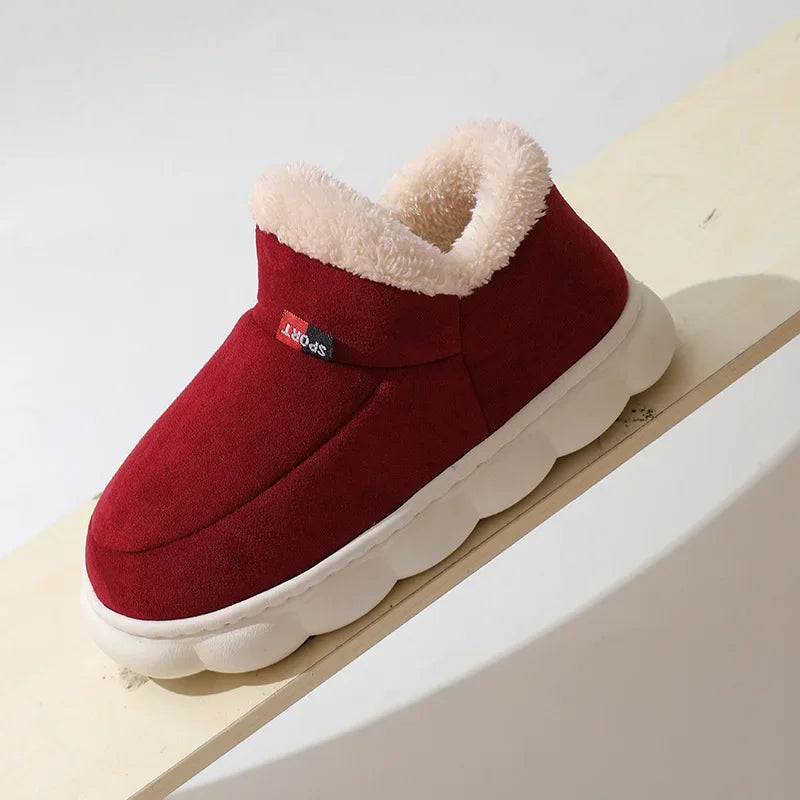 Winter Women Shoes Casual House Shoes For Men 2025 Outdoor Warm Cotton Shoes For Women Indoor Plush Padded Slippers Female