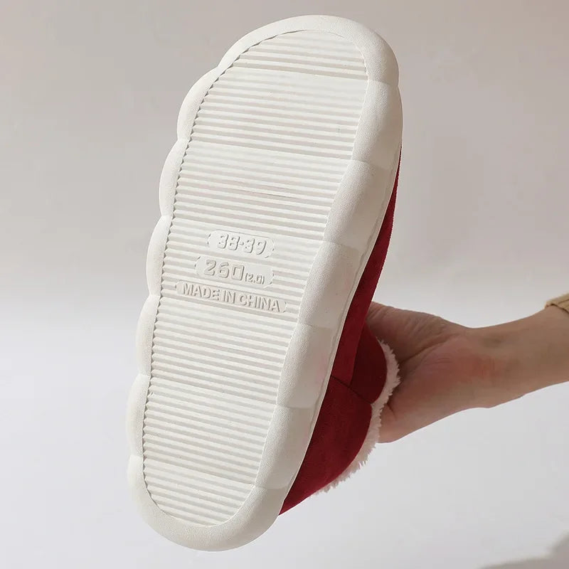 Winter Women Shoes Casual House Shoes For Men 2025 Outdoor Warm Cotton Shoes For Women Indoor Plush Padded Slippers Female