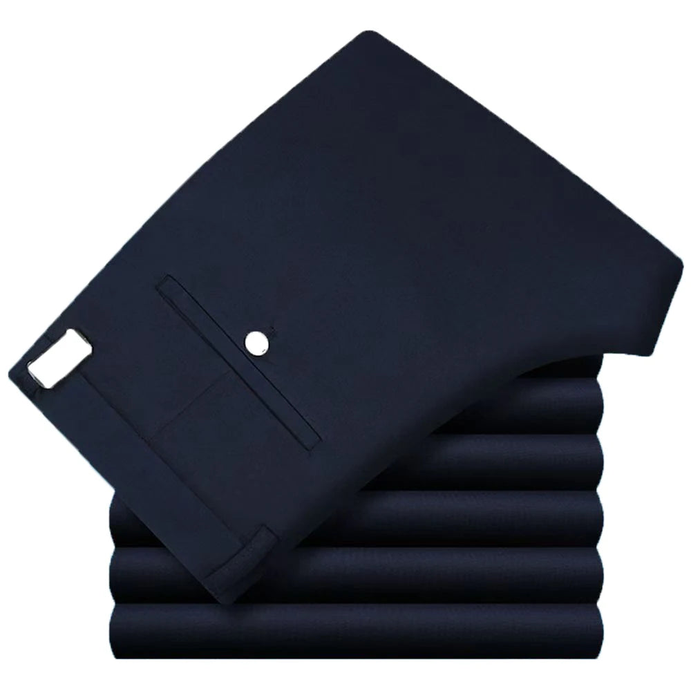 Male Pants Stretch Solid Black Smart Casual Men's Trousers Office Quick Dry Suit Pants New Spring Autumn Korean Straight Pants