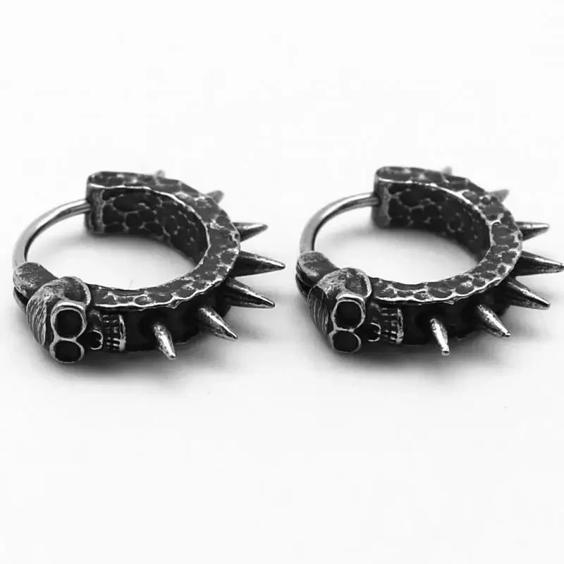 Retro Gothic Skull Earrings Hypoallergenic Earrings for Men and Women Punk Hip Hop Halloween Jewelry Gifts