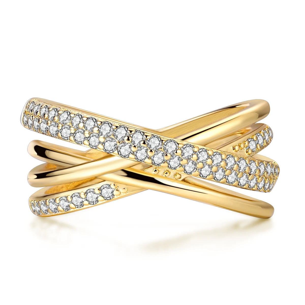 Rings 925 Silver Interwoven Line Rings Zircon Geometric Winding Rings Romantic Engagement Wedding Valentine Fine Jewelry Gift