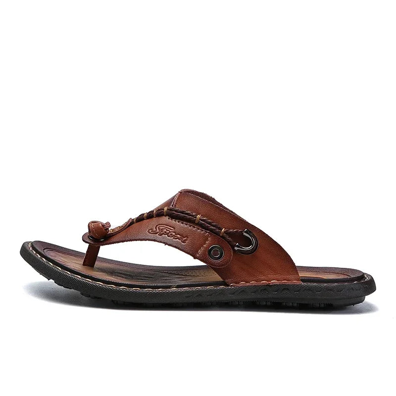 Men Handmade Braided Rope Flip-flops Mixed Colors Low Gang Summer Casual Outdoor Breathable Beach Shoes Non-slip Oxfords Slides