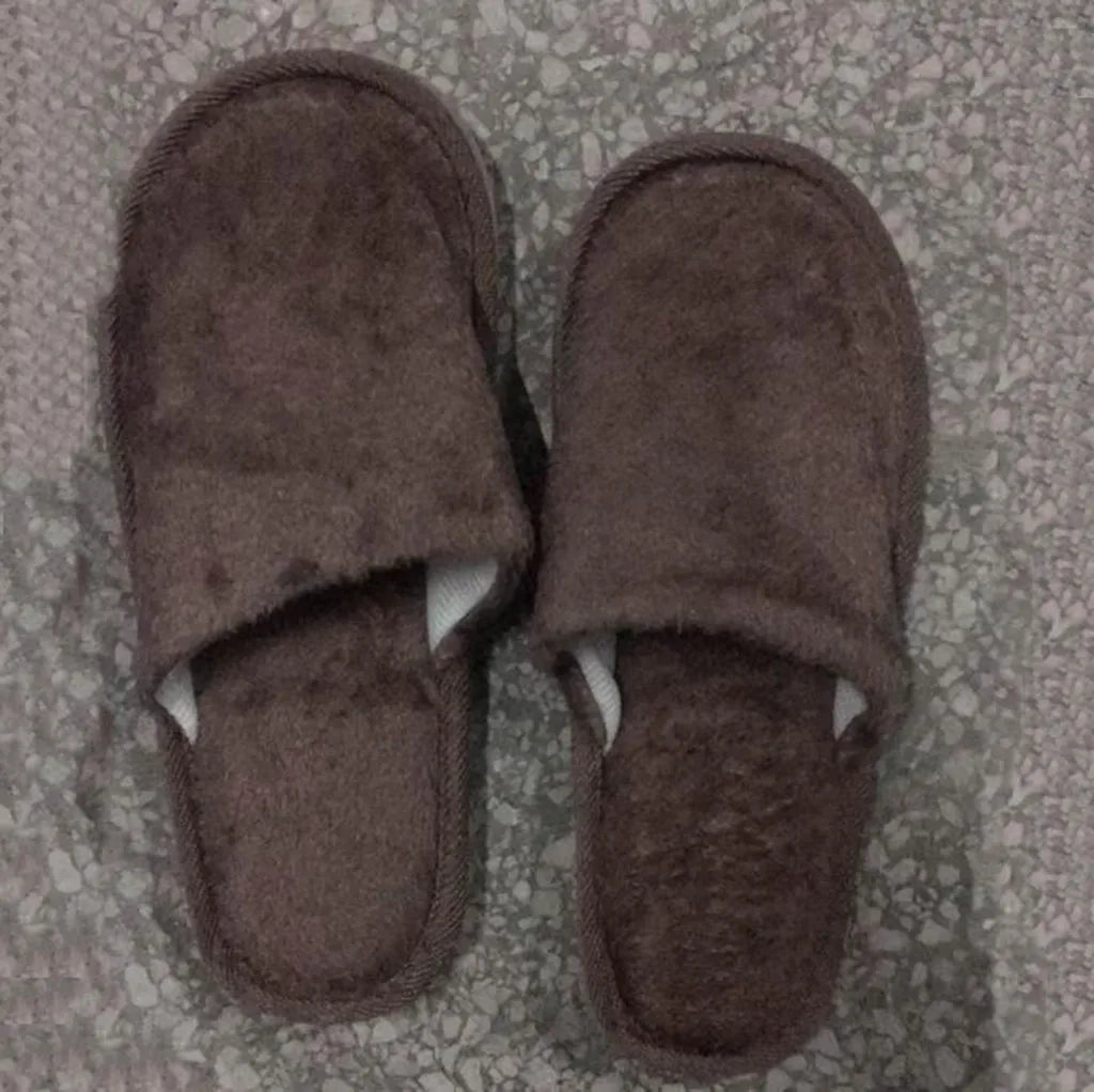 Men's solid color Plush Home Slippers Cute Autumn Winter Cotton Warm Slipper Kids Women Stuffed Doll Indoor Shoes New Year Gift