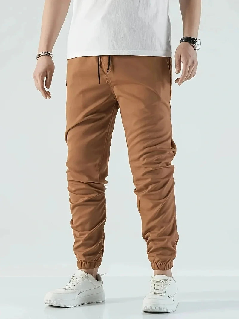 2025 NEW Spring Autumn Slim Men Pants sports casual Joggers trousers Mens Solid Color Straight Pants thin Woven Daily Sweatpants