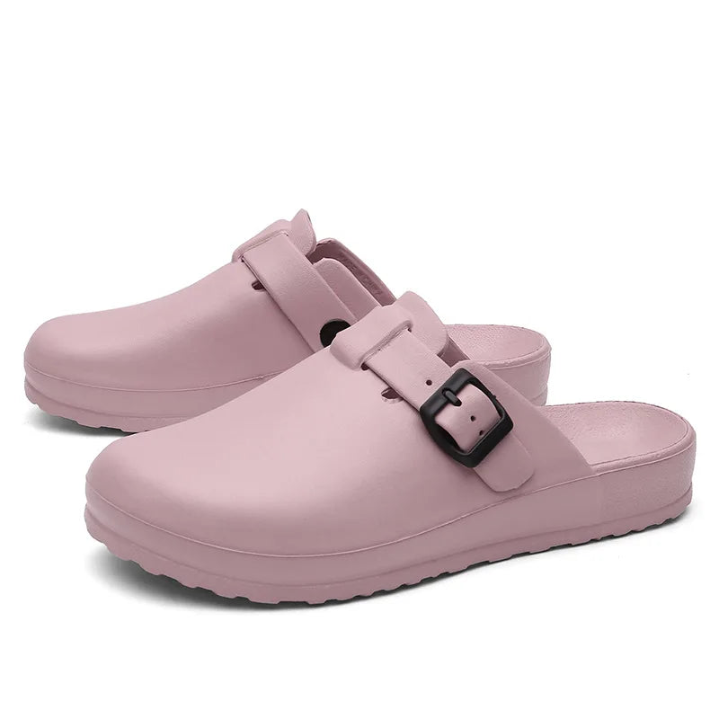 KIDMI Men Clogs Slippers Men's and Women's Slip-Resistant Work Shoes Outdoor Waterproof Nonslip Kitchen Shoes Clean Chef Shoes