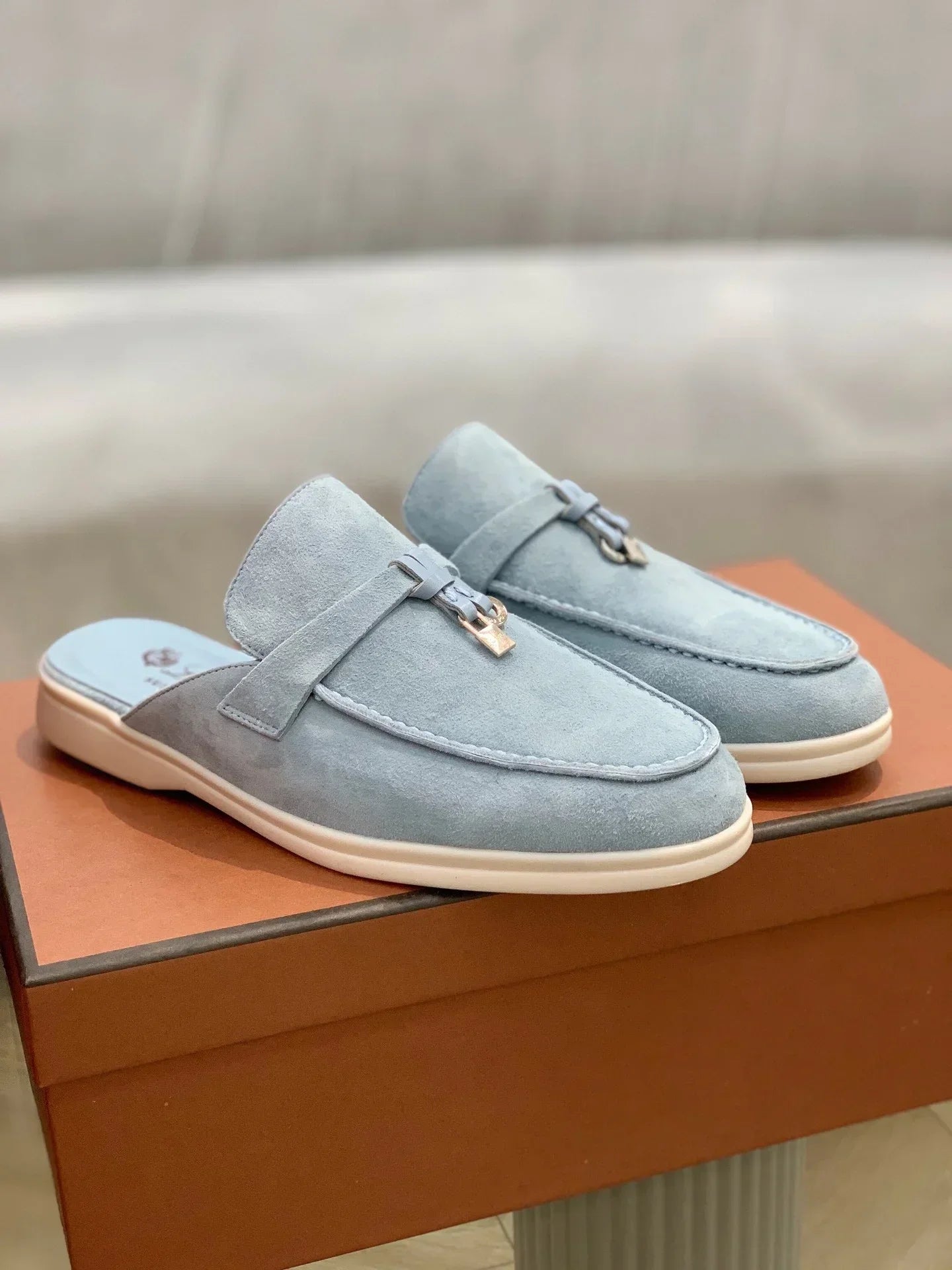Suede leather women's loafers luxury casual women's shoes comfort shoes Mary Jane shoes rubber soles women's flat loafers