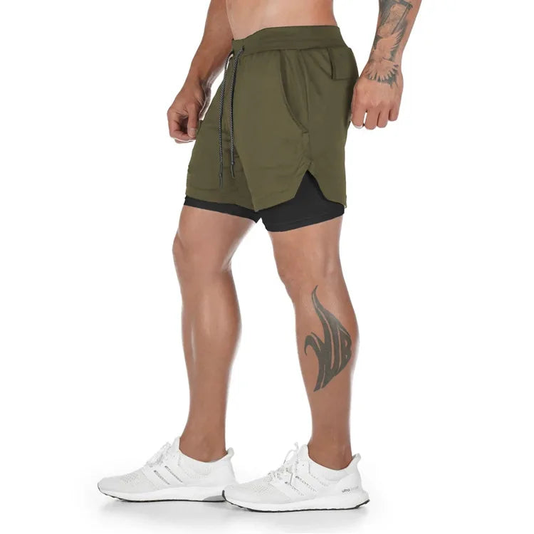 Camo Running Shorts Men Gym Sports Shorts 2 In 1 Quick Dry Workout Training Gym Fitness Jogging Short Pants Summer Men Shorts