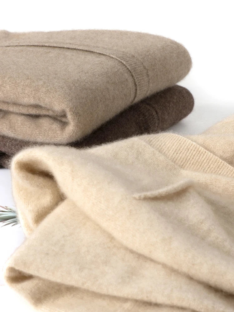 Autumn Winter 100% Pure Wool Women Cardigan High Quality Cashmere Jacket Casual Sweater Street Wear Warm Overcoat Female Kore