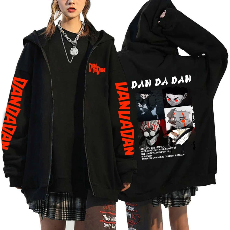 DANDADAN New Printed Japanese Anime Zipper Hoodie Women Men Casual Fashion Harajuku Jacket Coat Fleece Long Sleeve Sweatshirts