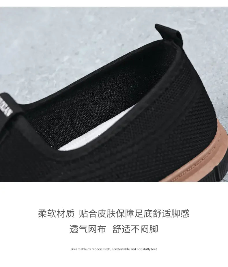 Men's Summer New Loafers Casual Cloth Shoes with Breathable Mesh and Versatile Sneaker Leisure Running Shoes Tenis Masculino