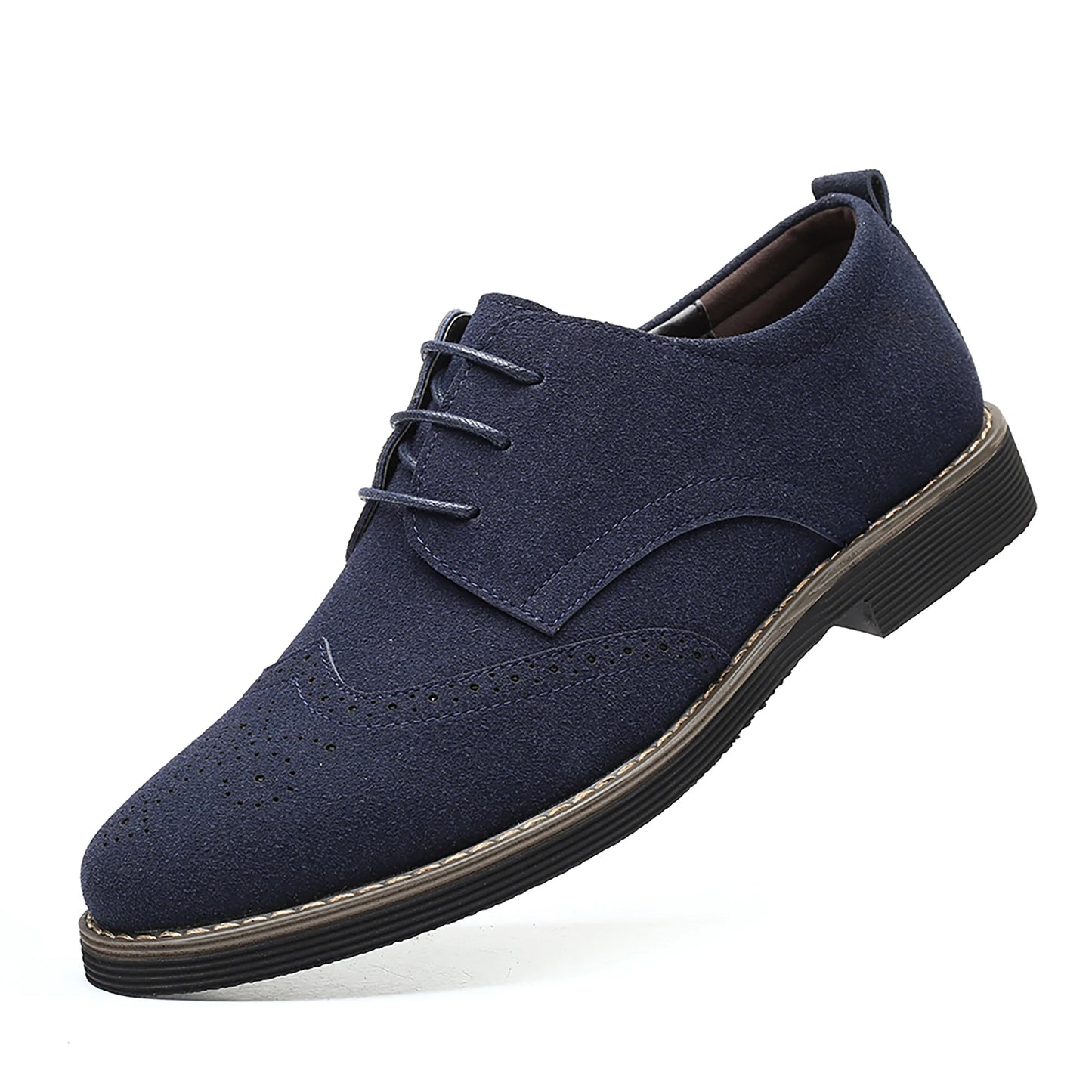 Men's Casual Business Lace-Up Hiking Work Shoes Classic Comfortable Wear-Resistant Soft-Soled Men's Shoes