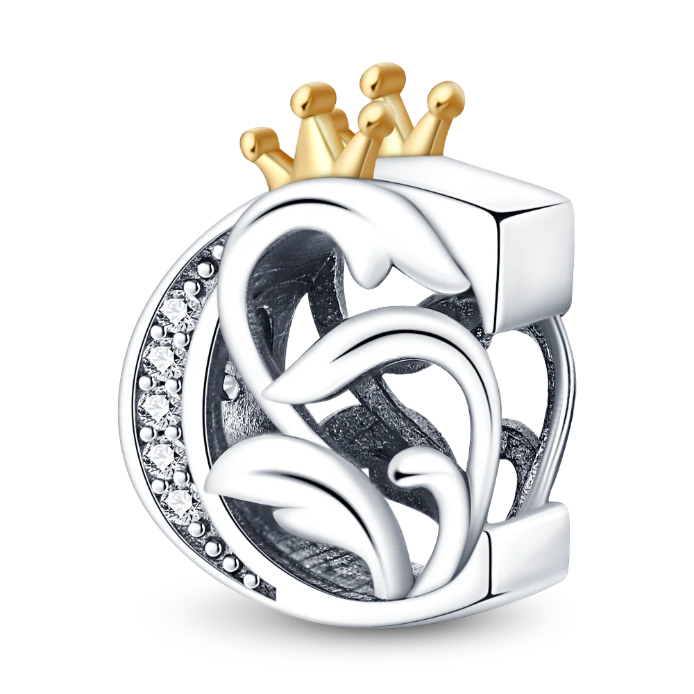 Fit Qikaola 925 Original Bracelets Charms Classic Crown 26 Letters Alphabet Charms Beads For Women Fine DIY Wedding Jewelry Gift