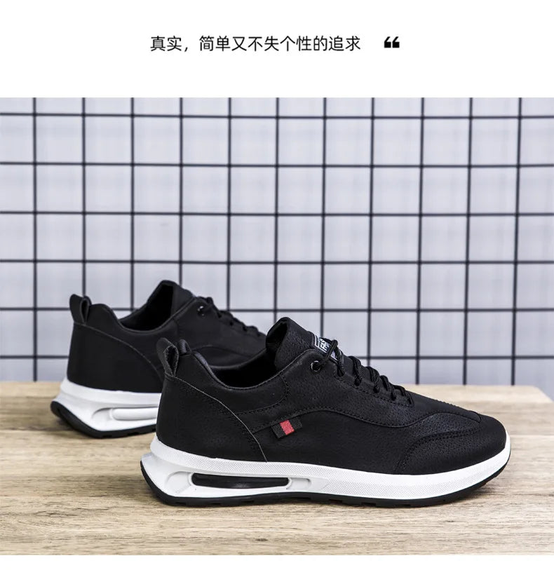 Men's PU Leather Sneakers Business Casual Shoes for Man Outdoor Breathable Sneakers Male Fashion Loafers Walking Footwear Tenis
