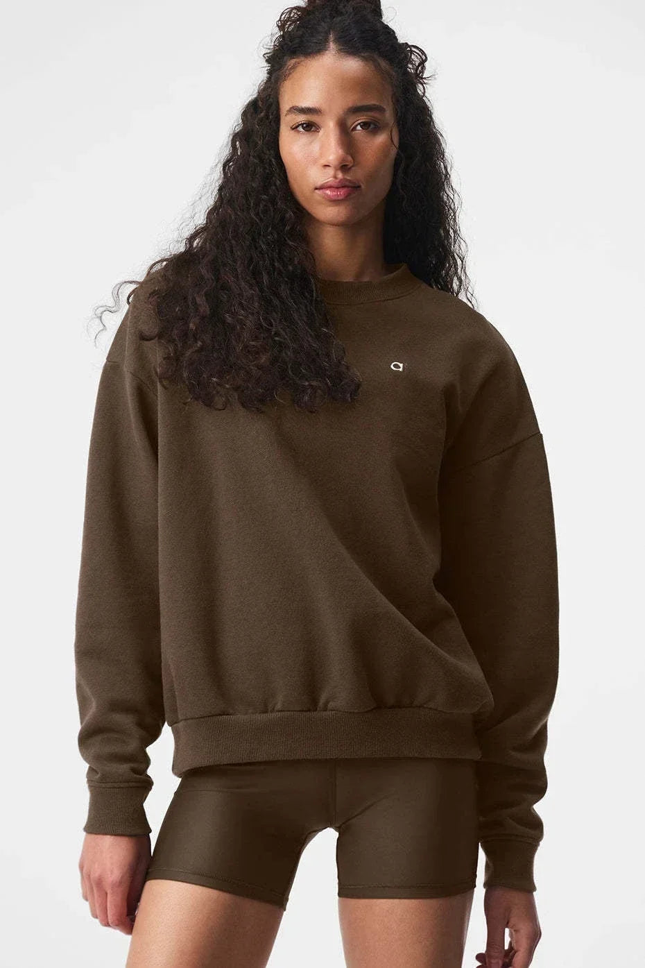 LO Cotton Pullover Hoodie women Sports Outdoor Top Long Sleeved Hooded Casual Versatile Solid Color Loose Autumn/winter Hoodie