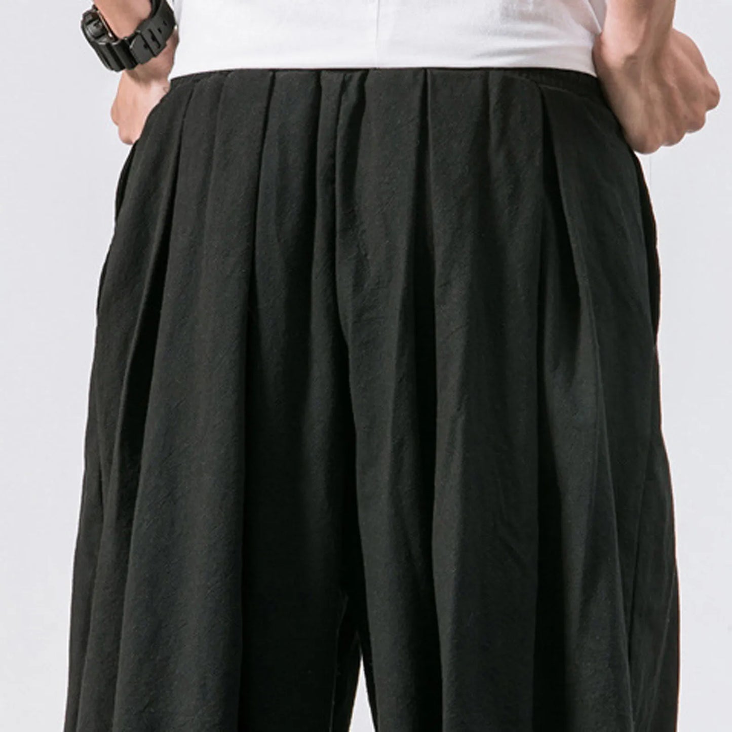 New Oversize Men Loose Harem Pants Autumn Chinese Linen Overweight Sweatpants High Quality Casual Brand Trousers Male