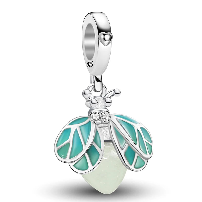 Fit Pan 925 Original Bracelets Love Heart Flower Four Leaf Clover Turtle 925 Silver Charms Beads DIY Birthday Jewelry Gift