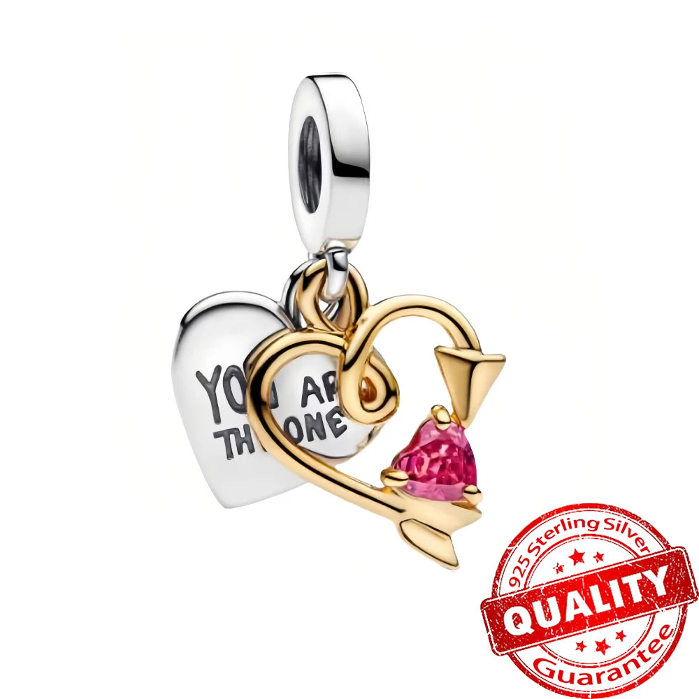 New 925 Sterling Silver Two Tone Golden Sunflower Lucky Stars Charm Fit Bracelet & Necklace Sun Moon Diamond Charm Jewelry DIY