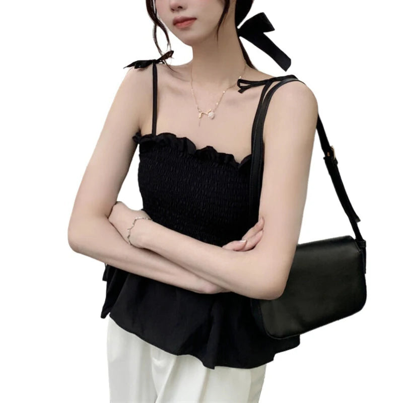 Women Elegant Top Solid Color Fashion Hotsweet Basics Backless Casual Y2k Camis Sexy Clothes