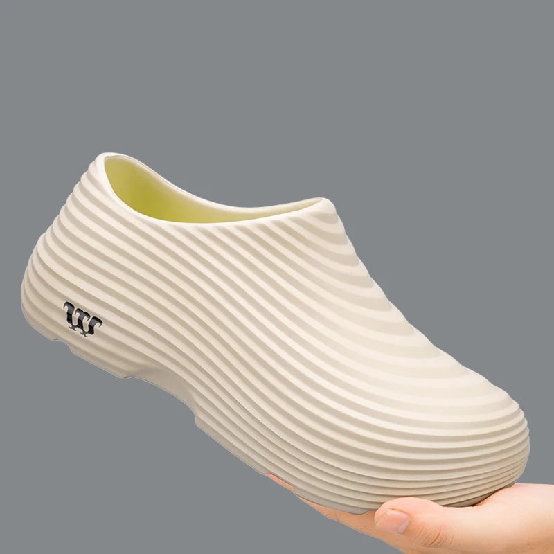 Waterproof Rubber Sandals Soft Comfort Kitchen Chef Shoes for Men Summer Beach Shoes Yacht Outdoor Casual Camping River Creek