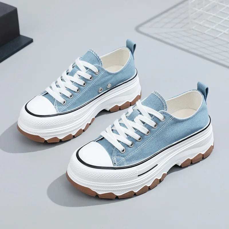 Summer Hot Sale Women's Canvas Shoes Fashion Breathable Platform Sneakers Female Flats Shoe Korean Trendy All-match Casual Shoes