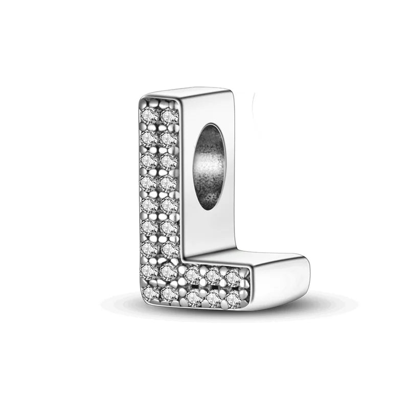 Fit Original 925 Sterling Silver Letter Charms Beads A-Z Golden Love Alphabet Charms For Women Fine DIY Birthday Jewelry Gifts