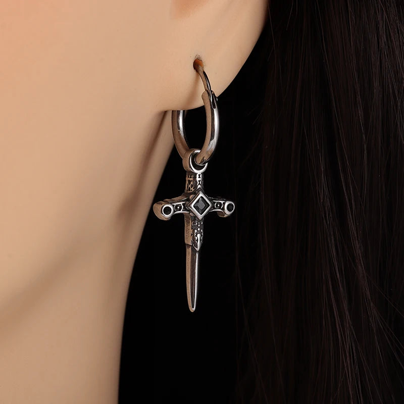 Retro Gothic Skull Earrings Hypoallergenic Earrings for Men and Women Punk Hip Hop Halloween Jewelry Gifts